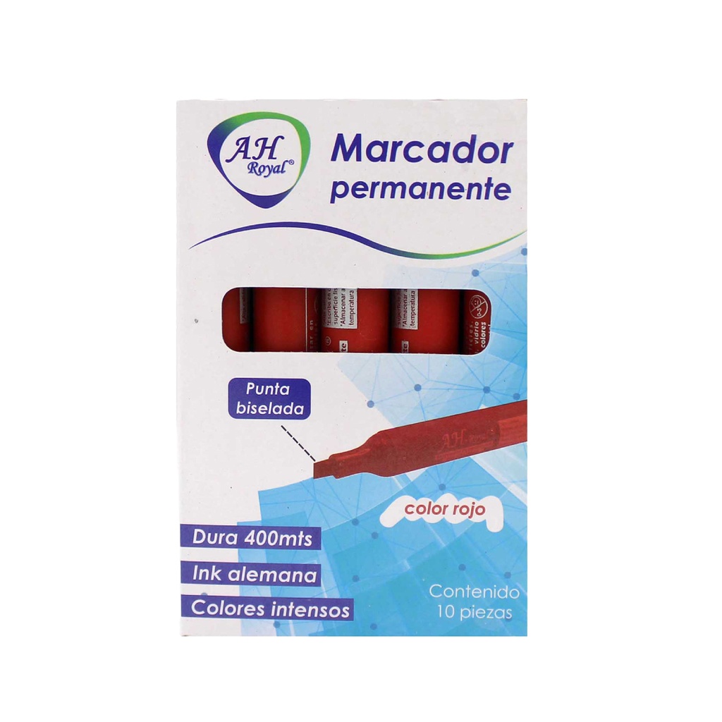 MARCADOR AH ROYAL PERMANENTE BISELADO ROJO [PAC70576-2568]
