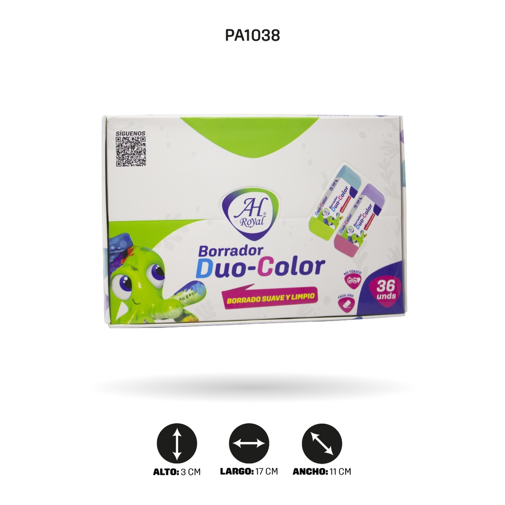 BORRADOR AHROYALPASTEL DUO COLOR SET X 36 UND[PAC4805]