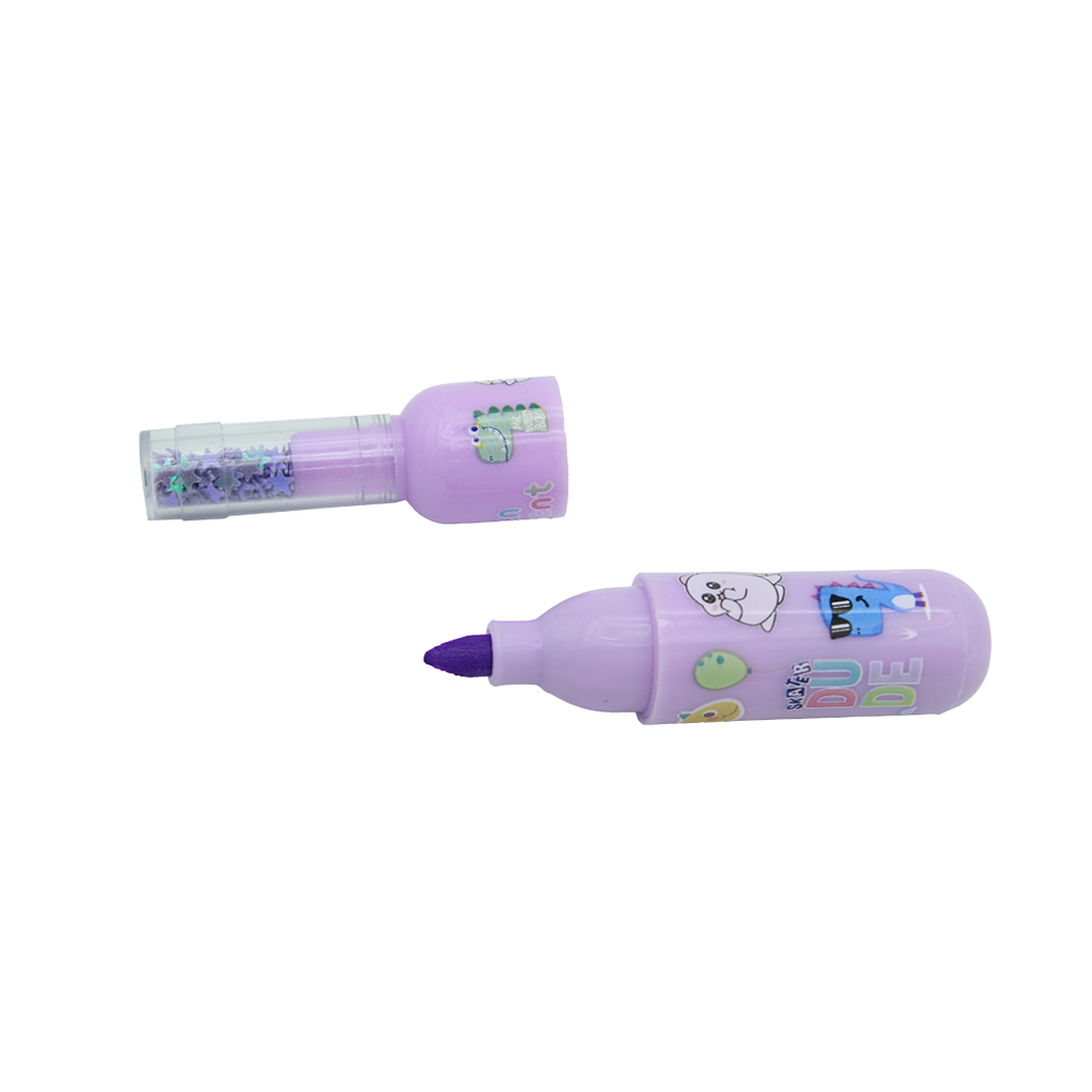 RESALTADOR X 6 UND ESTILO BOTELLA CON ESCARCHA  8316 [PAC3142]