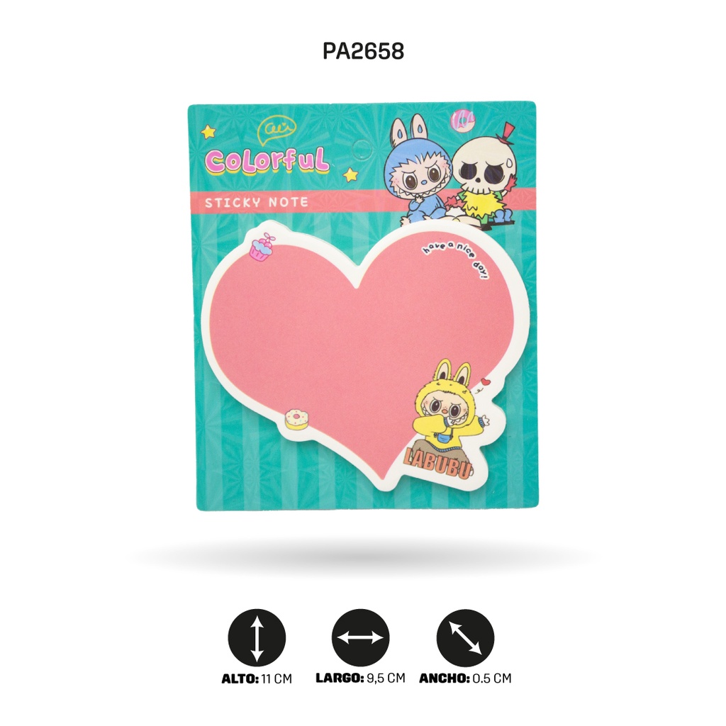 NOTAS ADHESIVA LABUBU X 100 HOJAS  [PAC5770]