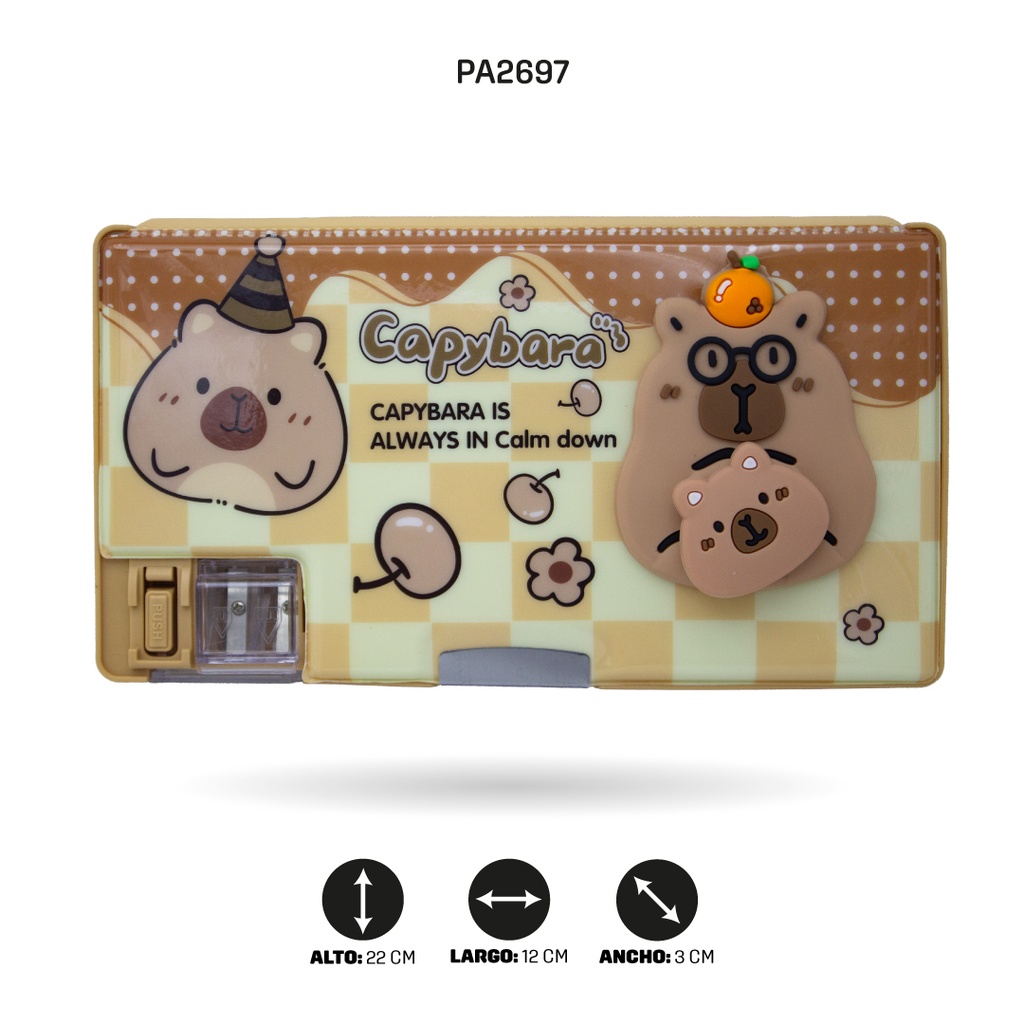 ESTUCHE PARA LAPICERO CON SACAPUNTA CAPYBARA  XPM-568-9 [PAC5800]