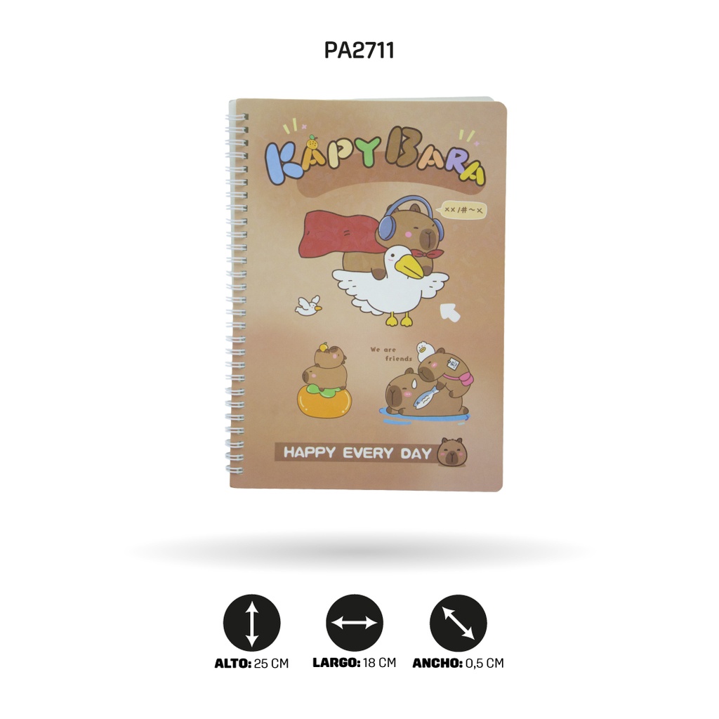 AGENDA ARGOLLADA DE CAPYBARA 175x250MM XX-18001 [PAC5815]