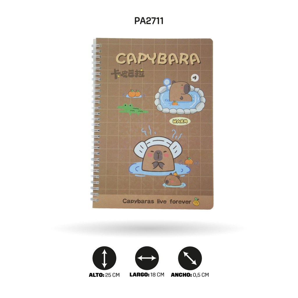 AGENDA ARGOLLADA DE CAPYBARA 175x250MM XX-18001 [PAC5815]