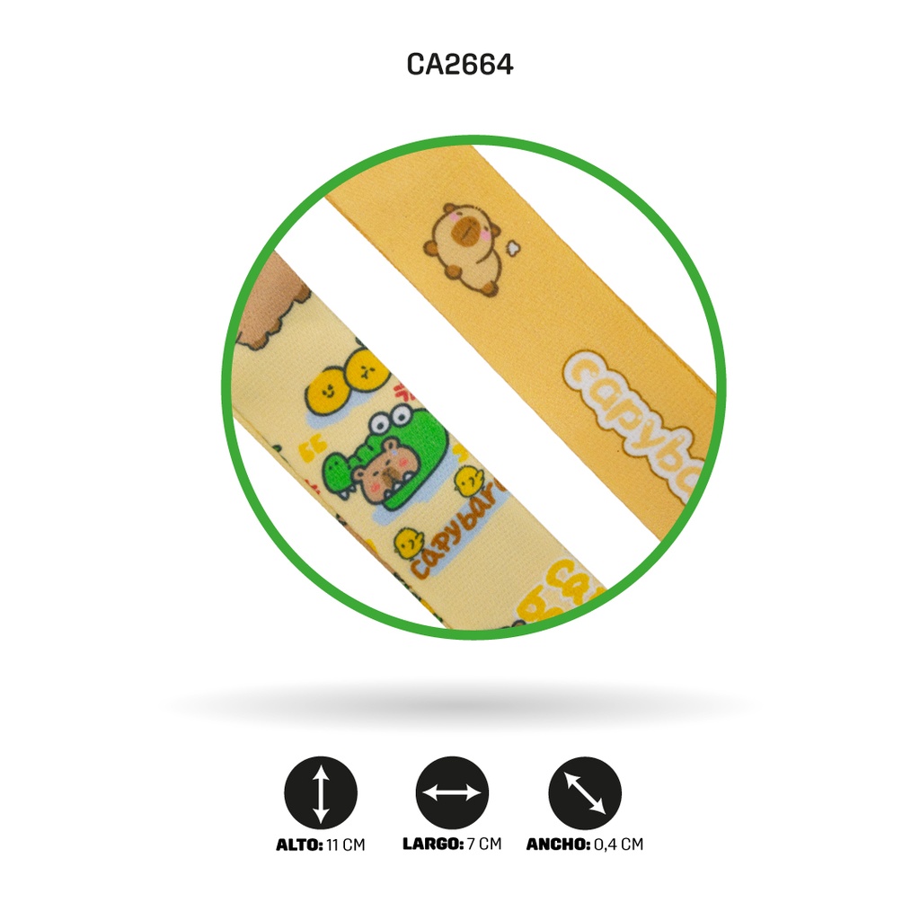 PORTACARNET CAPYBARA CON CUERDA LARGA 8300 [PAC5776]