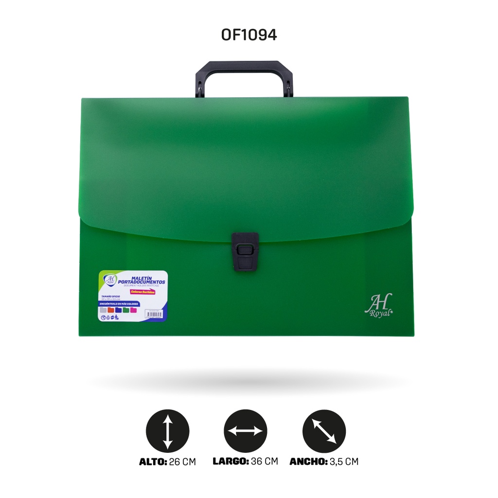 MALETÍN AH ROYAL PORTADOCUMENTOS TAMAÑO OFICIO 36x26x3,5 ancho[PAC5349]