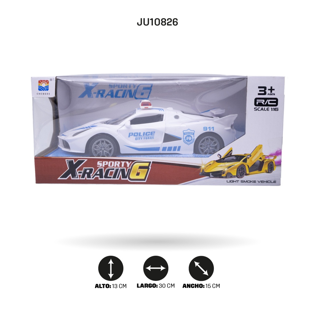 1:18 COCHE DE POLICÍA RADIOCONTROL 5 FUNCIONES,CON LÍNEA USB [CD8205C]