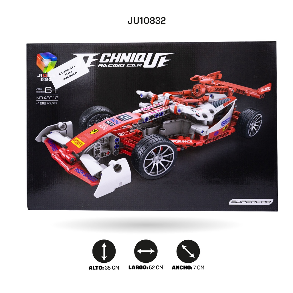 AUTO ARMABLE FORMULA 1 DE RETROCESO-456 PIEZAS [48012]