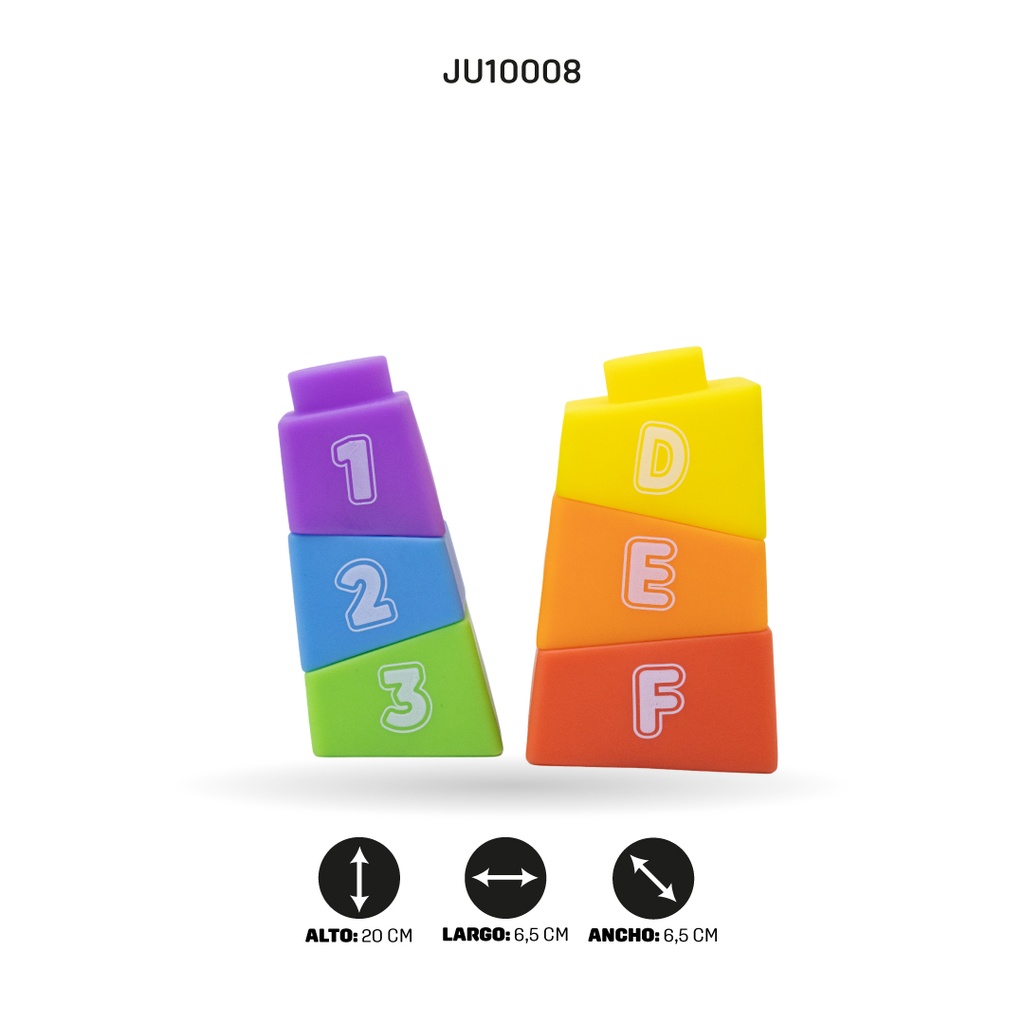 CUBO PLÁSTICO APILABLE DE NÚMEROS Y LETRAS  [638-100]