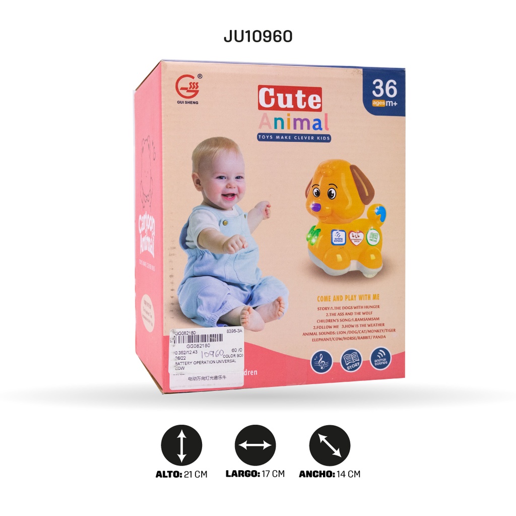 JUGUETE DE VACA CON LUZ Y SONIDO[8398-3A]