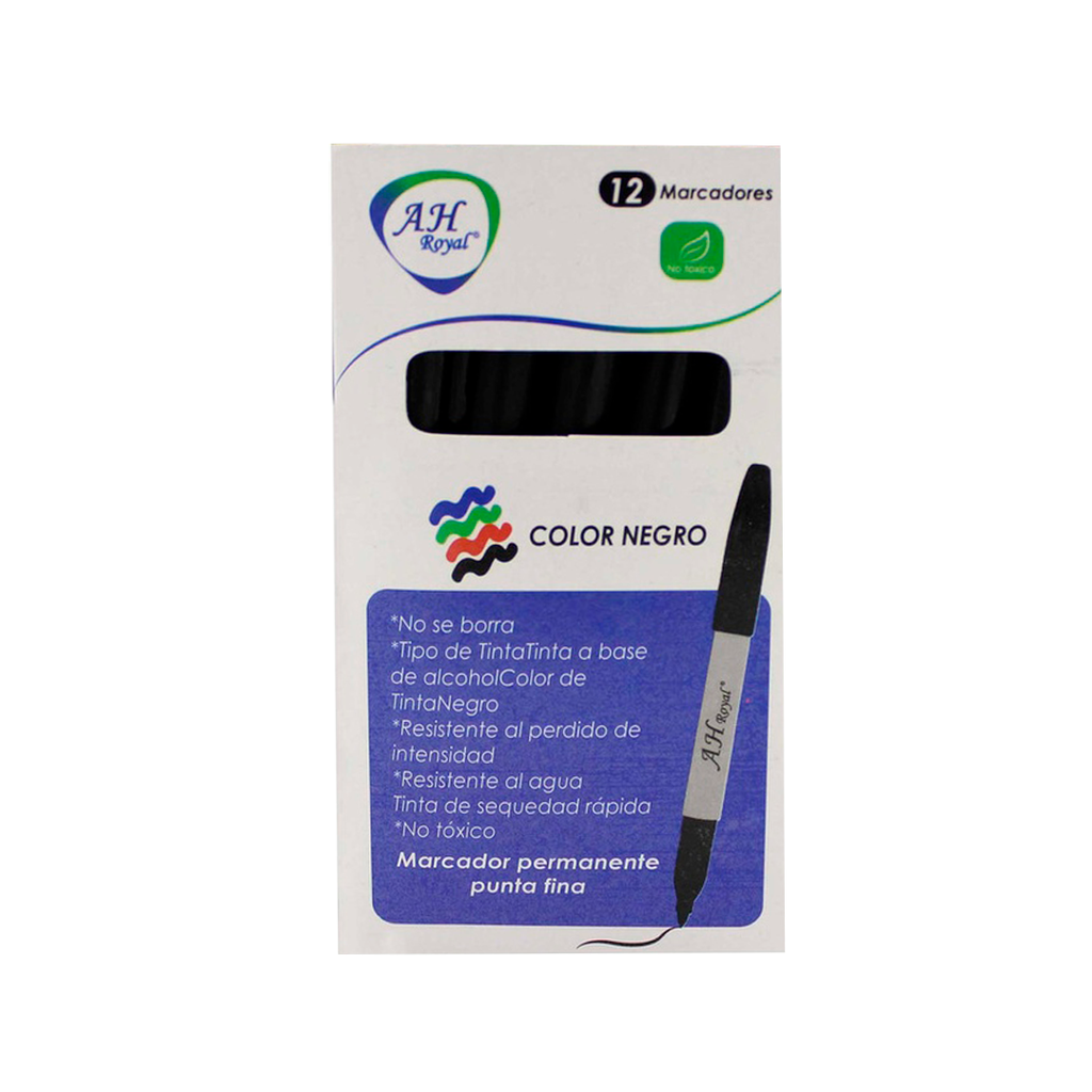 MARCADOR AH ROYAL NEGRO  TIPO SHARPIE   [PAC90015-116]