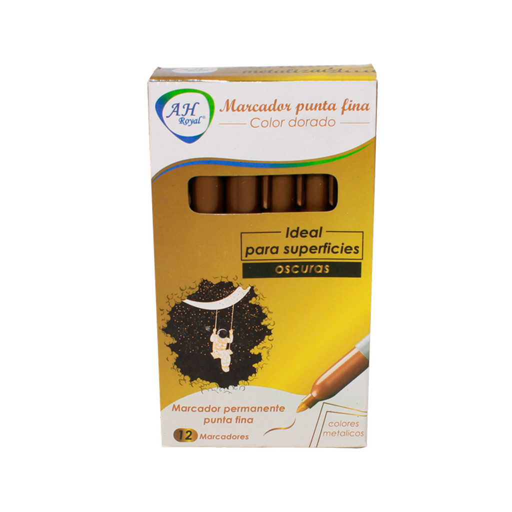 MARCADOR AH ROYAL DORADO METALICO DELGADO  [PAC90019-1120]
