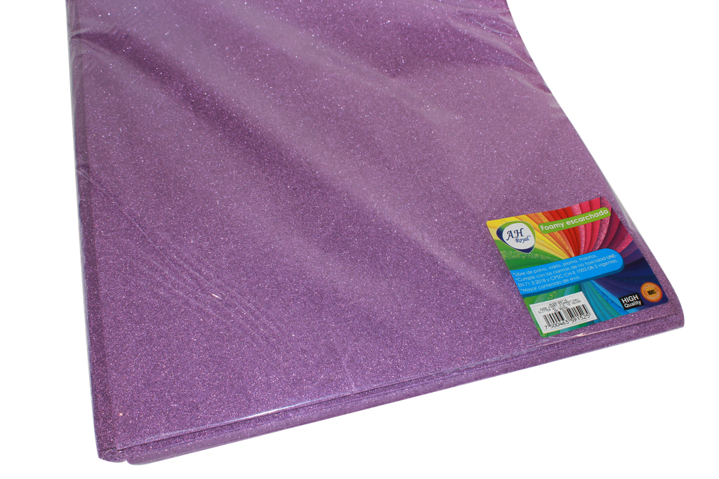 FOAMY 4 CARTAS AH ROYAL ESCARCHADO LILA X 10 UNDS [AH29100715-PAC40139]
