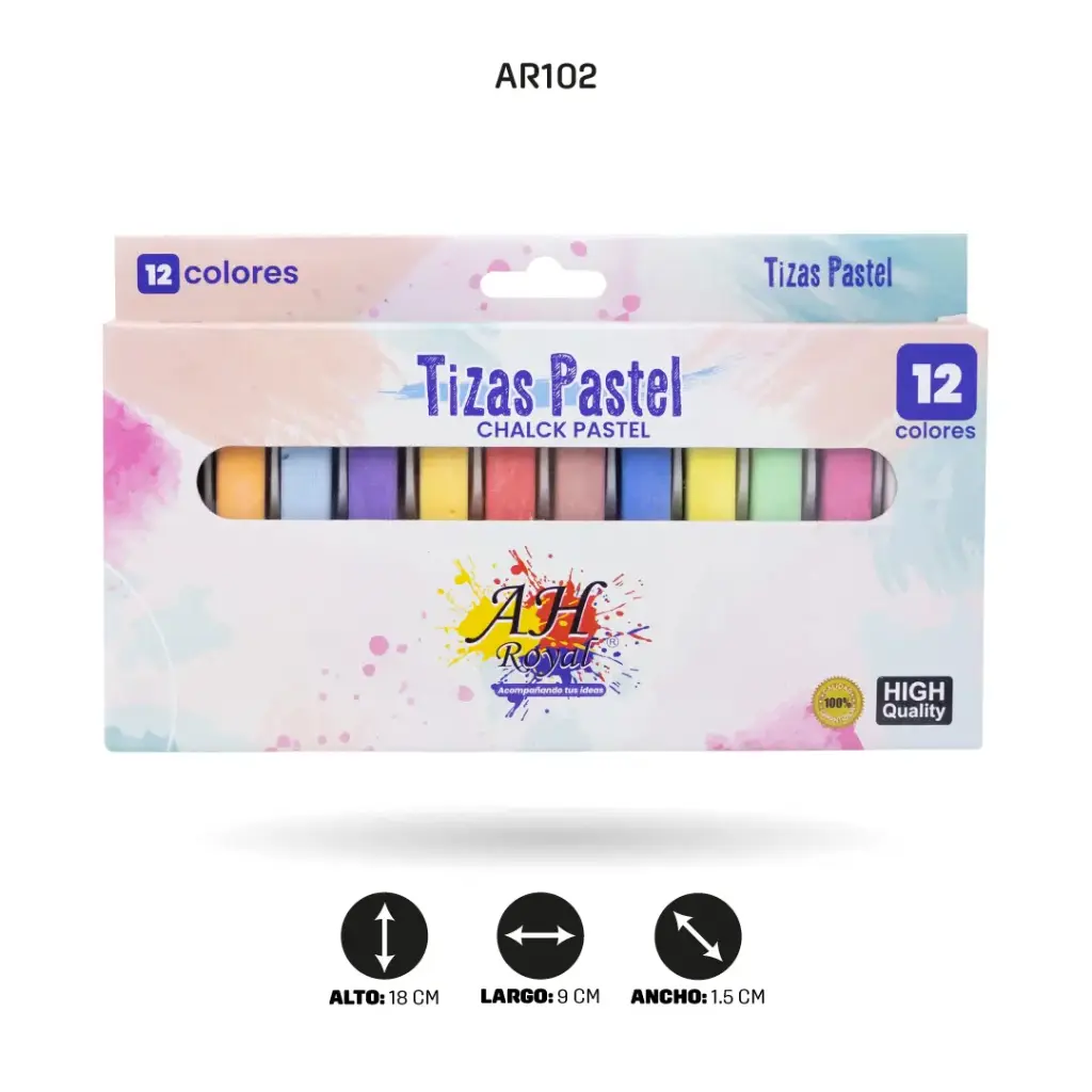 TIZA CHALK AH ROYAL PASTEL -12 COLORES [PAC20328-102]