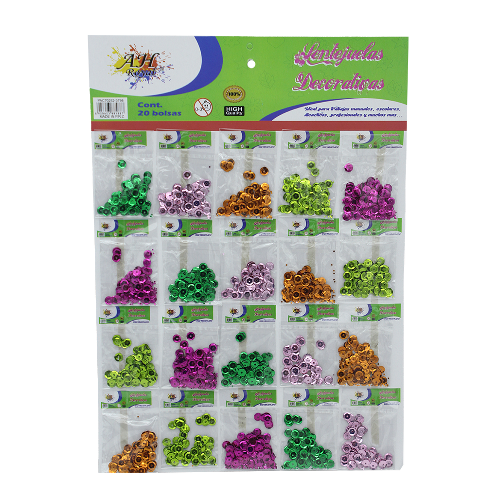 LENTEJUELAS AH ROYAL REDONDA SET X 20 UNDS [PAC70252-3798]