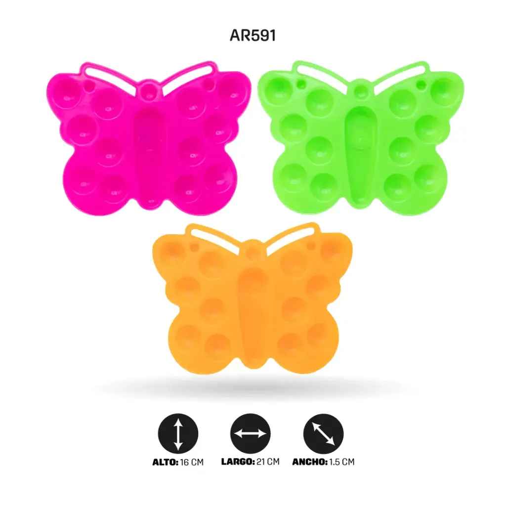 PALETA NACIONAL PLASTICA DE COLORES FIGURA MARIPOSA [] 