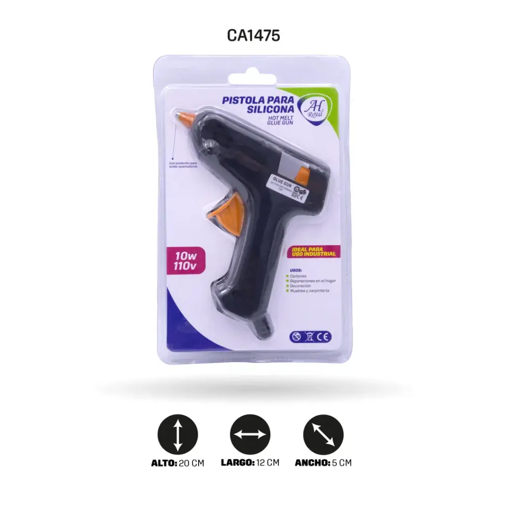PISTOLA DE SILICONA AHROYAL PEQUEÑA ORIGINAL [PAC20519-1475]