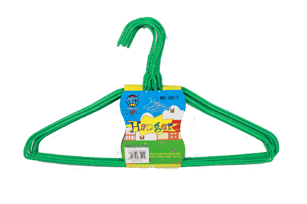 GANCHO DE ROPA METALICO PLASTIFICADO  SET X10 GRANDE [PAC2438-3915-PAC70348-3915]