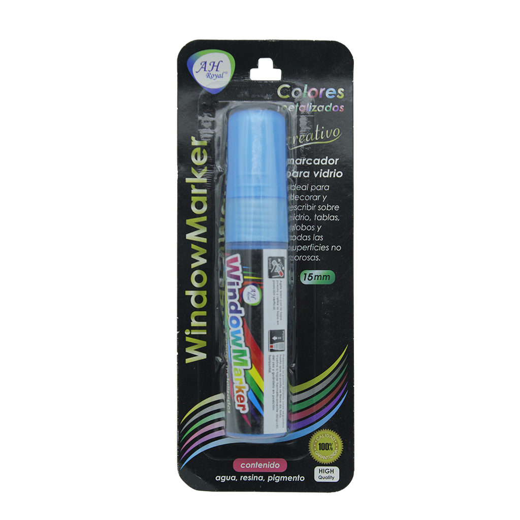 MARCADOR AH ROYAL PARA VENTANA METALIZADO AZUL MEDIO 15 MM [PAC2583]