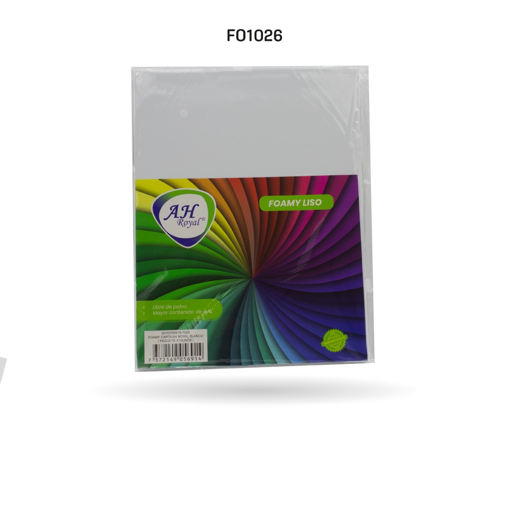 FOAMY CARTA AH ROYAL BLANCO X 10 UNDS [AH10100615-PAC0009-1026]