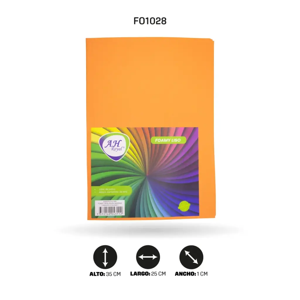 FOAMY 1/8 AH ROYAL NARANJA X 10 UNDS [AH80101515-1028-AH80101515]