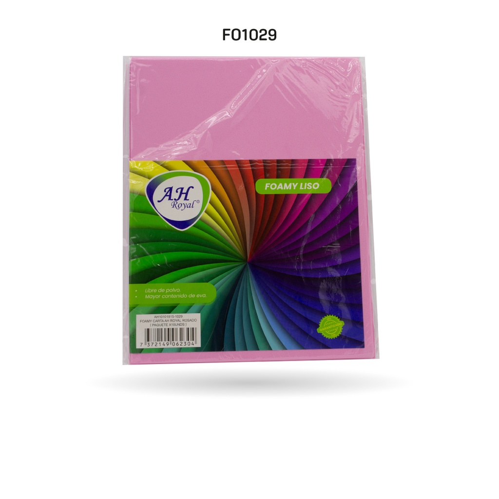 FOAMY CARTA AH ROYAL ROSADO X 10 UNDS [AH10101815-1029-AH10101815-PAC00012-1029]