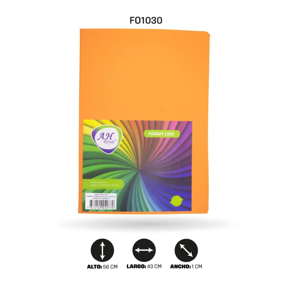 FOAMY 4 CARTA AH ROYAL NARANJA X 10 UNDS [AH28101515]