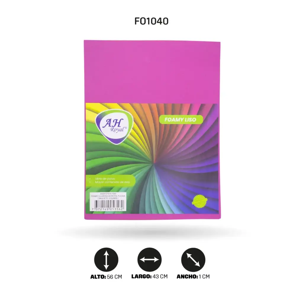 FOAMY 4 CARTAS AHROYAL FUCSIA X 10 UNDS [AH28101015-1040]