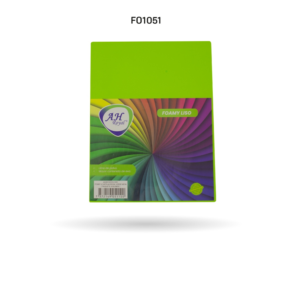 FOAMY 4 CARTA AH ROYAL VERDE NEON X 10 UNDS [AH28102315]
