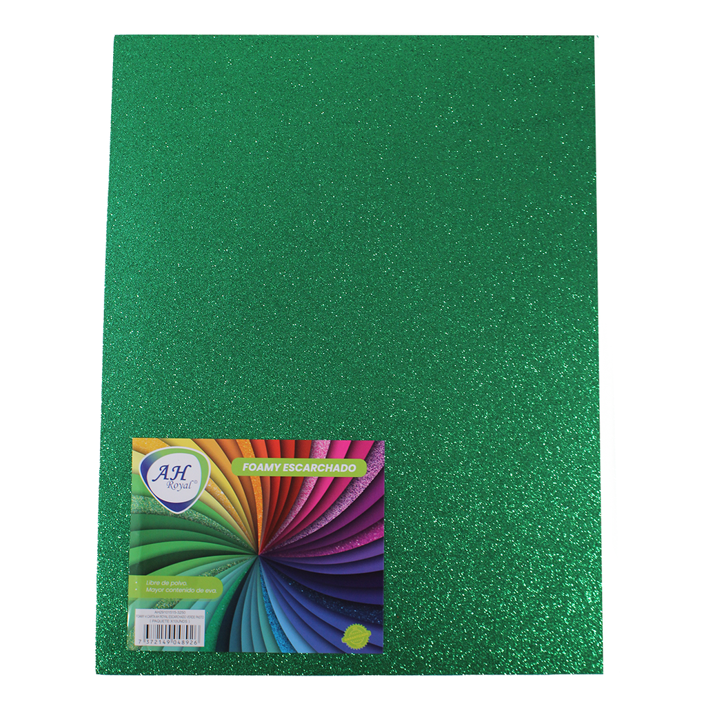 FOAMY 4 CARTA AH ROYAL ESCARCHADO VERDE PASTO X 10 UNDS [AH29101515-3250-AH29101515-AH21101515]
