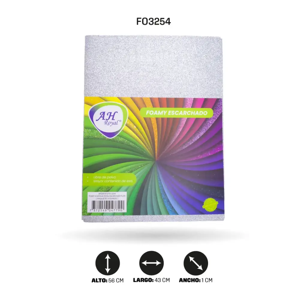 FOAMY 4 CARTA AH ROYAL ESCARCHADO PLATA X 10 UNDS [AH29101215-3254-AH29101215-PAC40157]