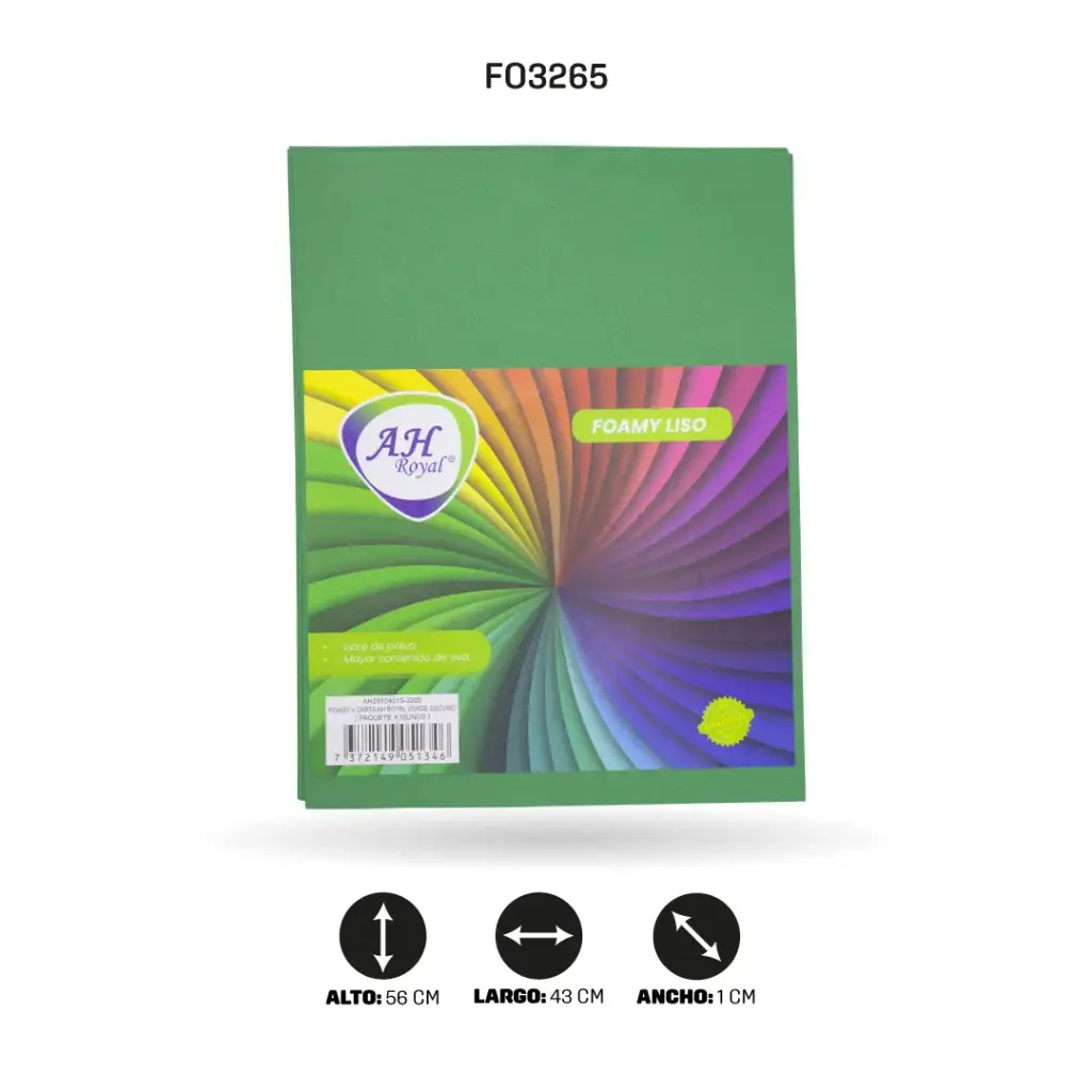 FOAMY 4 CARTA AH ROYAL VERDE OSCURO X 10 UNDS [AH28104015-3265-AH28104015]