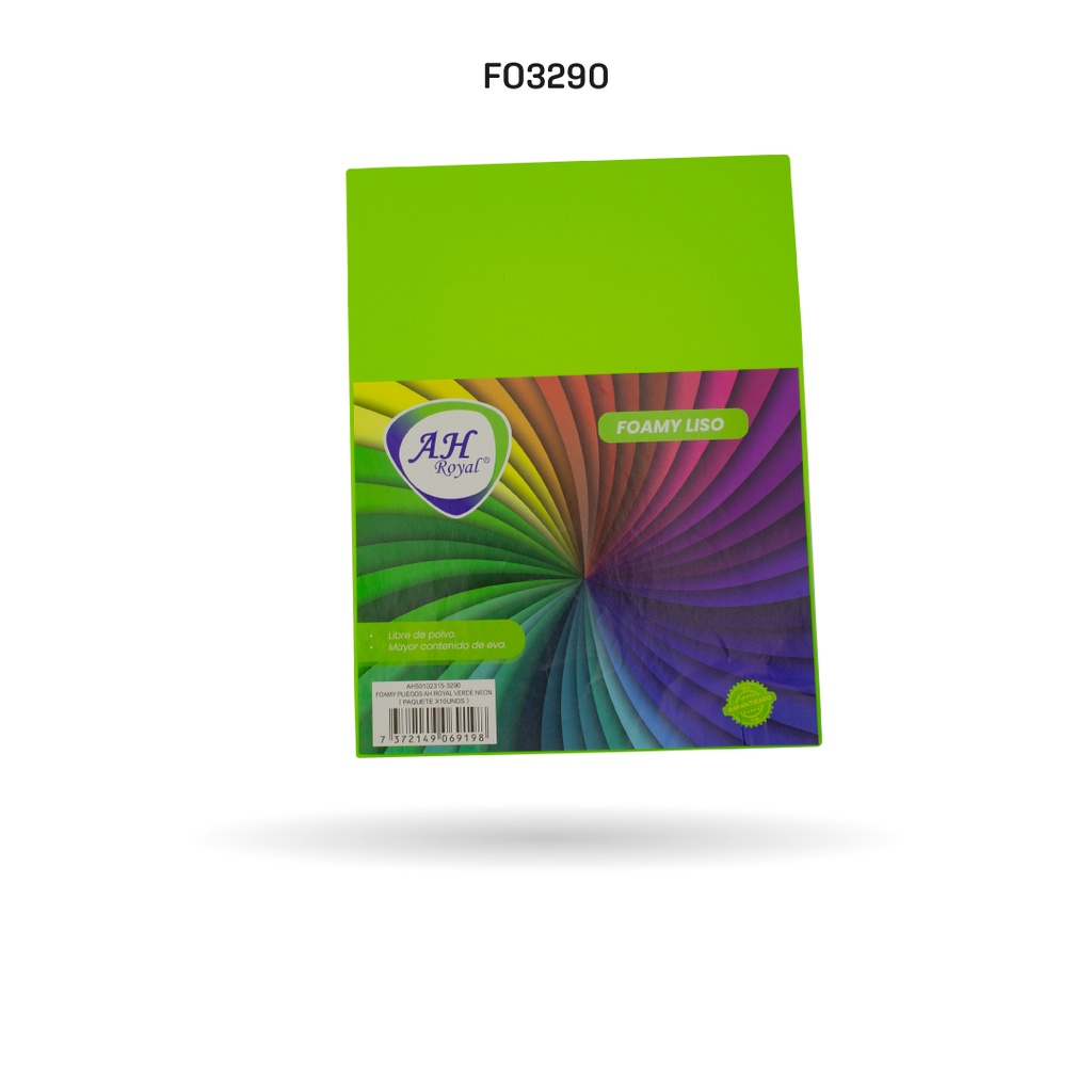 FOAMY PLIEGO AH ROYAL VERDE NEON X 10 UNDS [AH50102315-PAC40184]