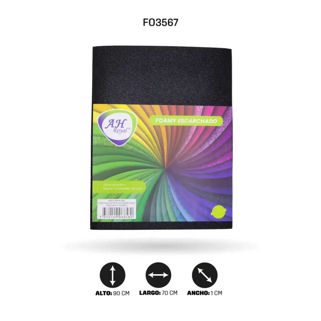 FOAMY PLIEGO AHROYAL ESCARCHADO NEGRO X 10 UNDS UNIFICAR [AH51100916-3567-AH51100916]