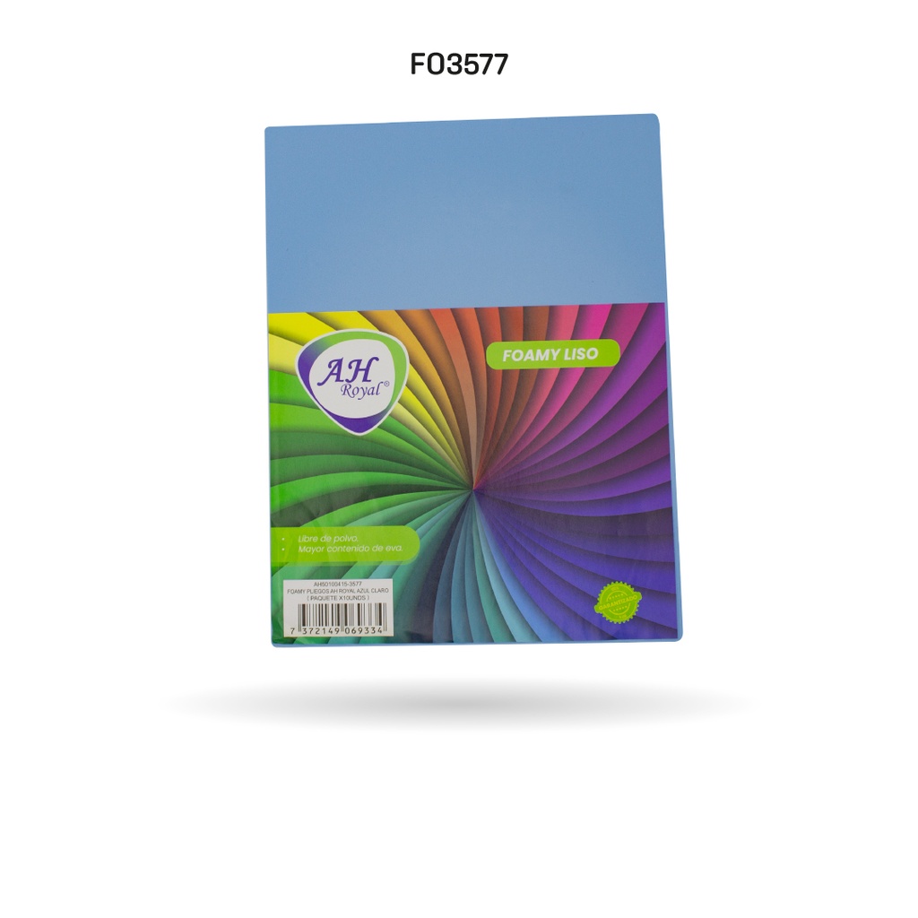 FOAMY PLIEGO AH ROYAL AZUL CLARO X 10 UNDS [AH50100415-3577-AH50100415-PAC40249-3577]