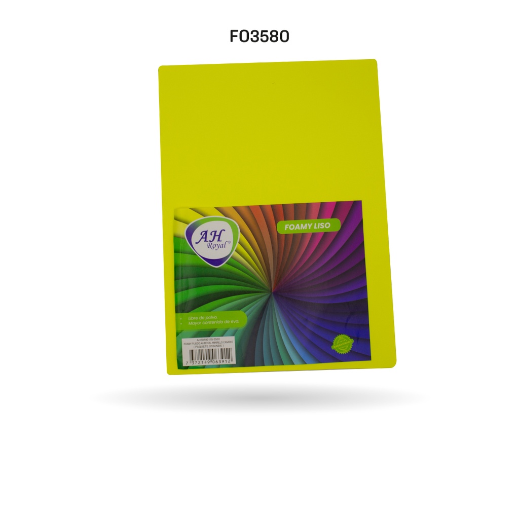 FOAMY PLIEGO AH ROYAL AMARILLO CANARIO X 10 UNDS [AH50100115-3580-AH50100115]