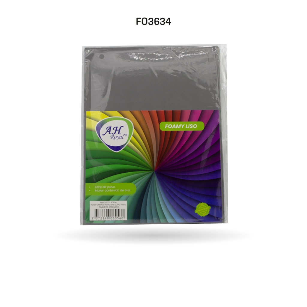 FOAMY CARTA AH ROYAL GRIS OSCURO X 10 UNDS [AH10101115]