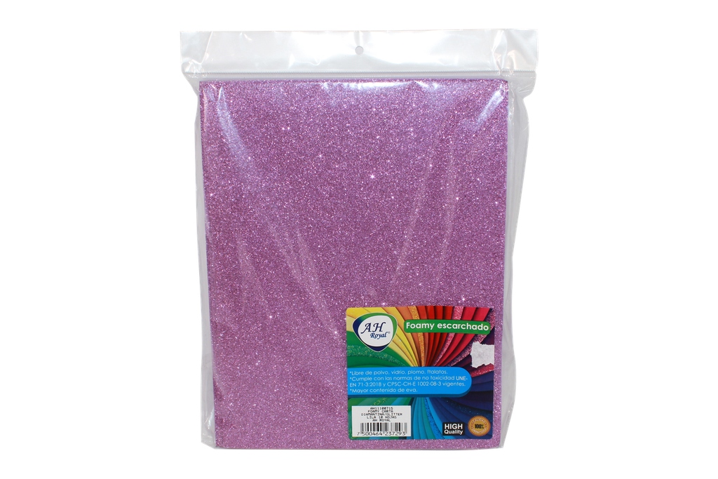FOAMY CARTA AHROYAL ESCARCHADO LILA X 10 UNDS [AH11100715-4105-AH11100715]