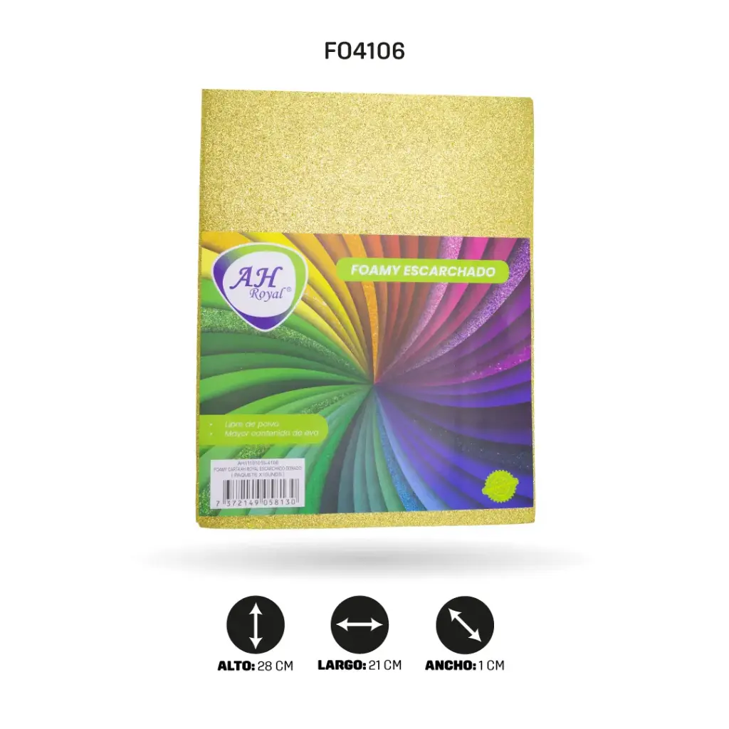 FOAMY CARTA AH ROYAL ESCARCHADO DORADO X 10 UNDS [AH11101015-4106-AH11101015-PAC40294-4106]