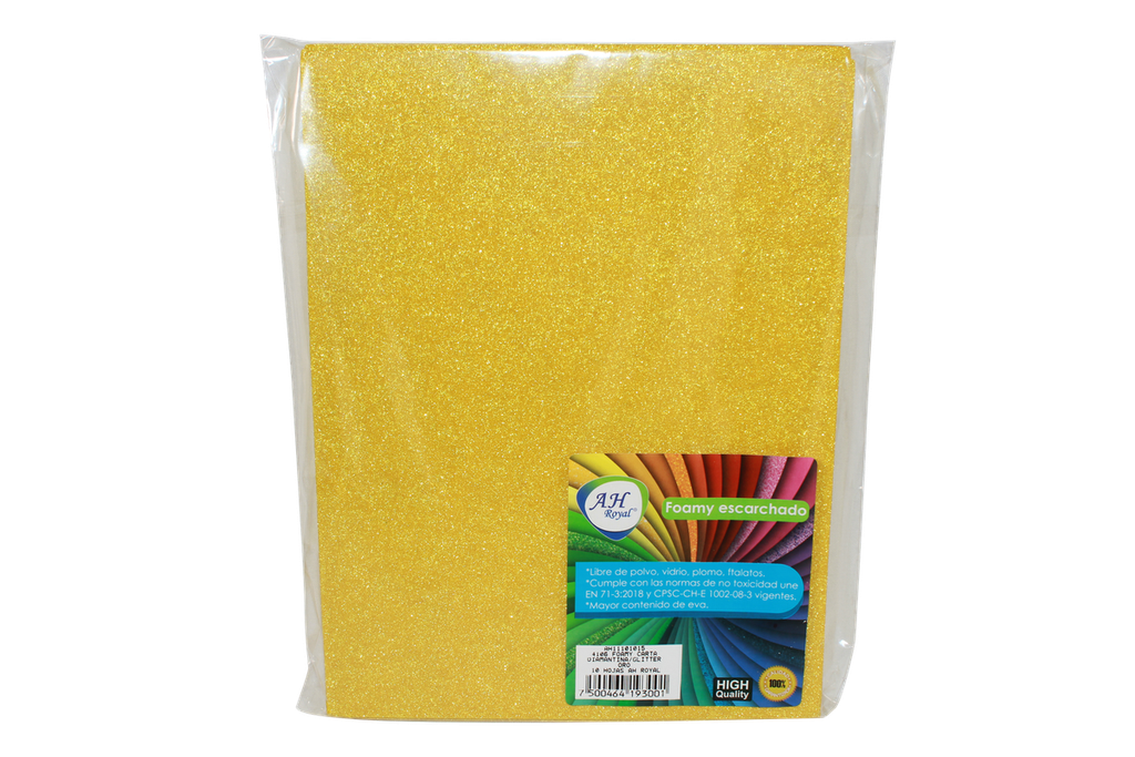 FOAMY CARTA AHROYAL ESCARCHADO DORADO X 10 UNDS [AH11101015-4106-AH11101015-PAC40294-4106]