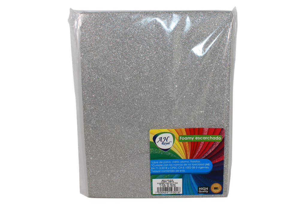 FOAMY CARTA AH ROYAL ESCARCHADO PLATA X 10 UNDS [AH11101215-4107-AH11101215]