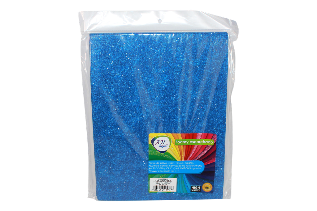 FOAMY CARTA AH ROYAL ESCARCHADO AZUL X 10 UNDS [AH11100215]