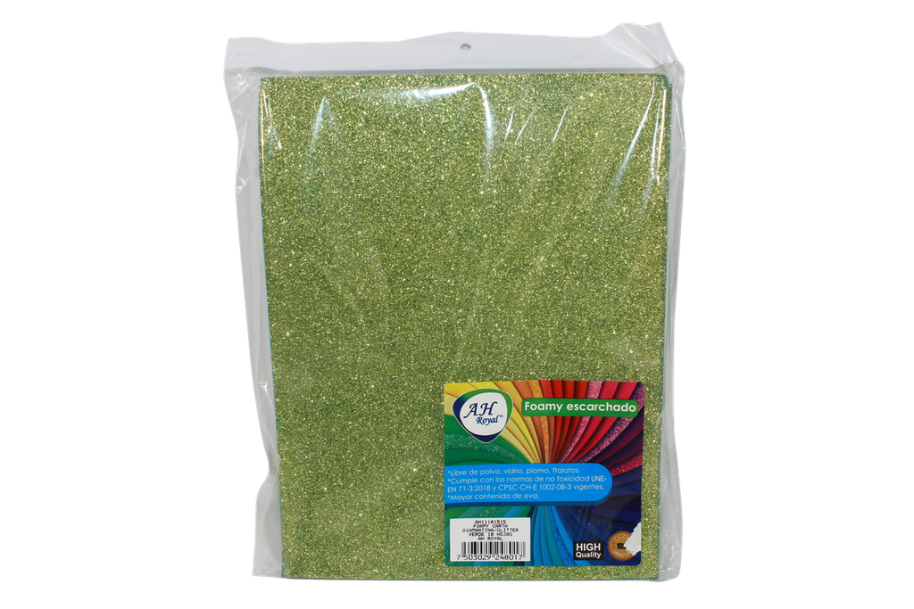 FOAMY CARTA AH ROYAL ESCARCHADO VERDE PASTO X 10 UNDS [AH11101515-4110-AH11101515]