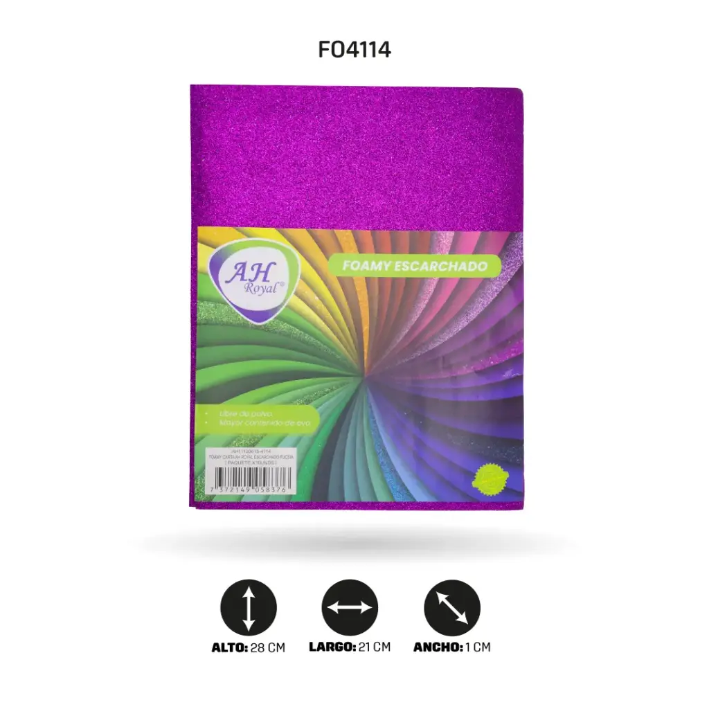 FOAMY CARTA AH ROYAL ESCARCHADO FUCSIA X 10 UNDS [AH11100615-4114-AH11100615]