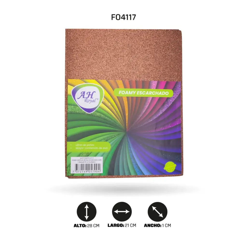 FOAMY CARTA AH ROYAL ESCARCHADO CAFE X 10 UNDS [AH11100515-4117-PAC40291-4117]