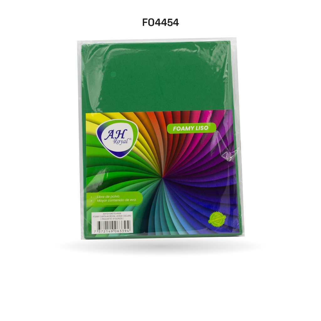FOAMY CARTA AH ROYAL VERDE OSCURO X 10 UNDS [AH10104015-4454-AH10104015]