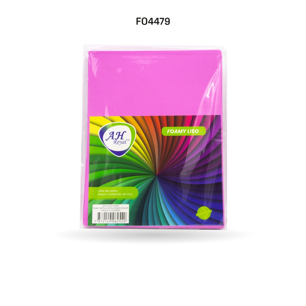 FOAMY CARTA AH ROYAL ROSADO OSCURO X 10 UNDS [AH10103215-4479-AH10103215]