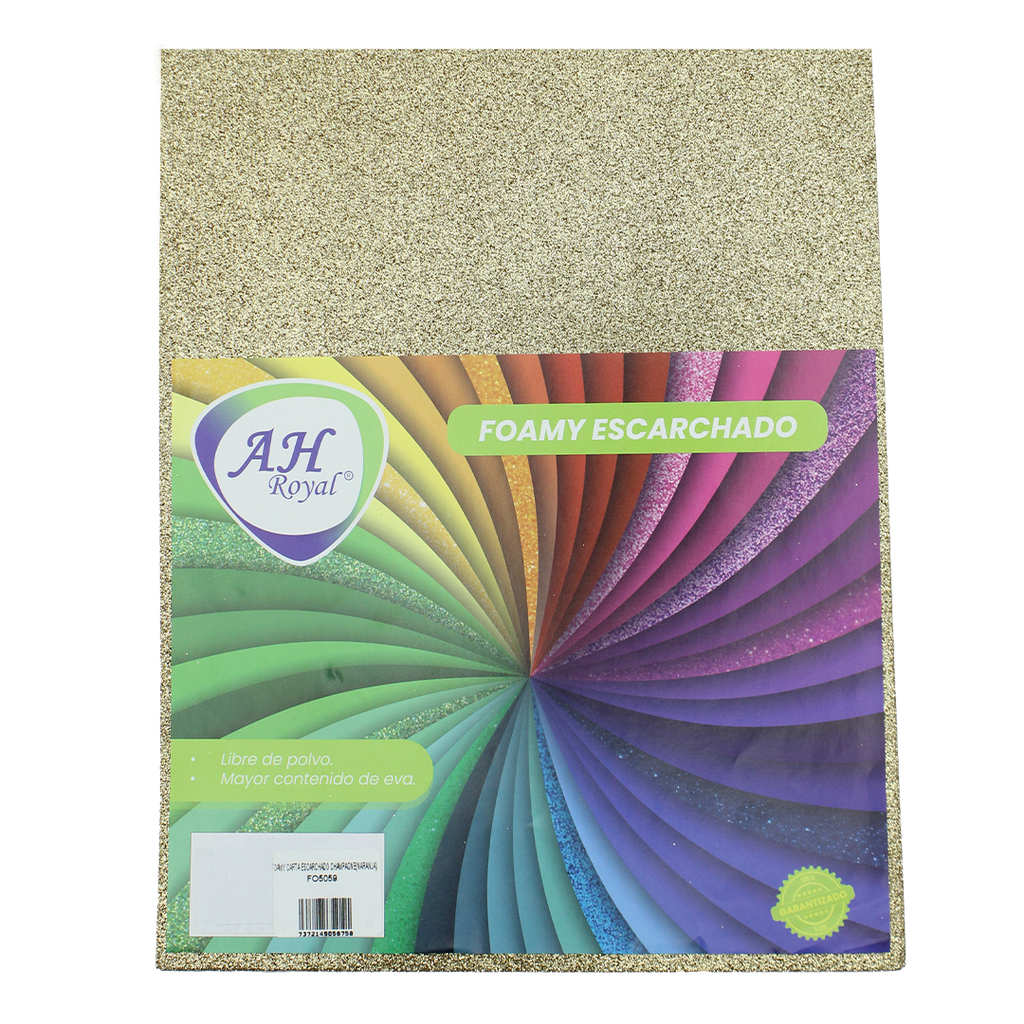 FOAMY CARTA AH ROYAL ESCARCHADO CHAMPAGNE (NARANJA) X 10 UNDS [AH11102115]