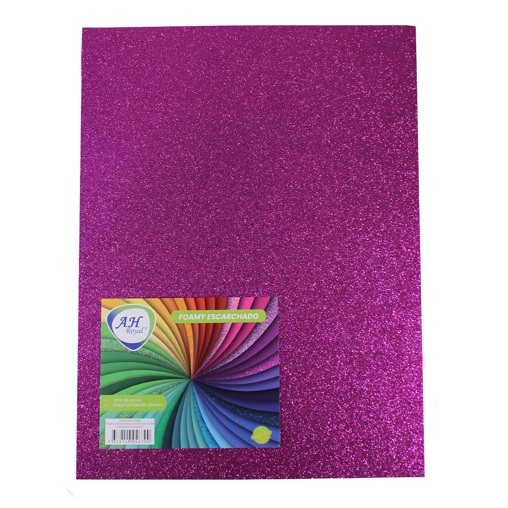 FOAMY 4 CARTA AH ROYAL ESCARCHADO FUCSIA X 10 UNDS [AH29100615-5060-AH29100615]