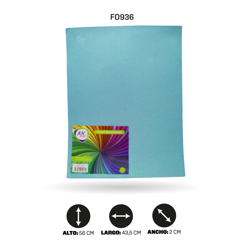 FOAMY 4 CARTAS AH ROYAL ESCARCHADO AZUL CRISTAL X 10 UNDS [AH29101715]