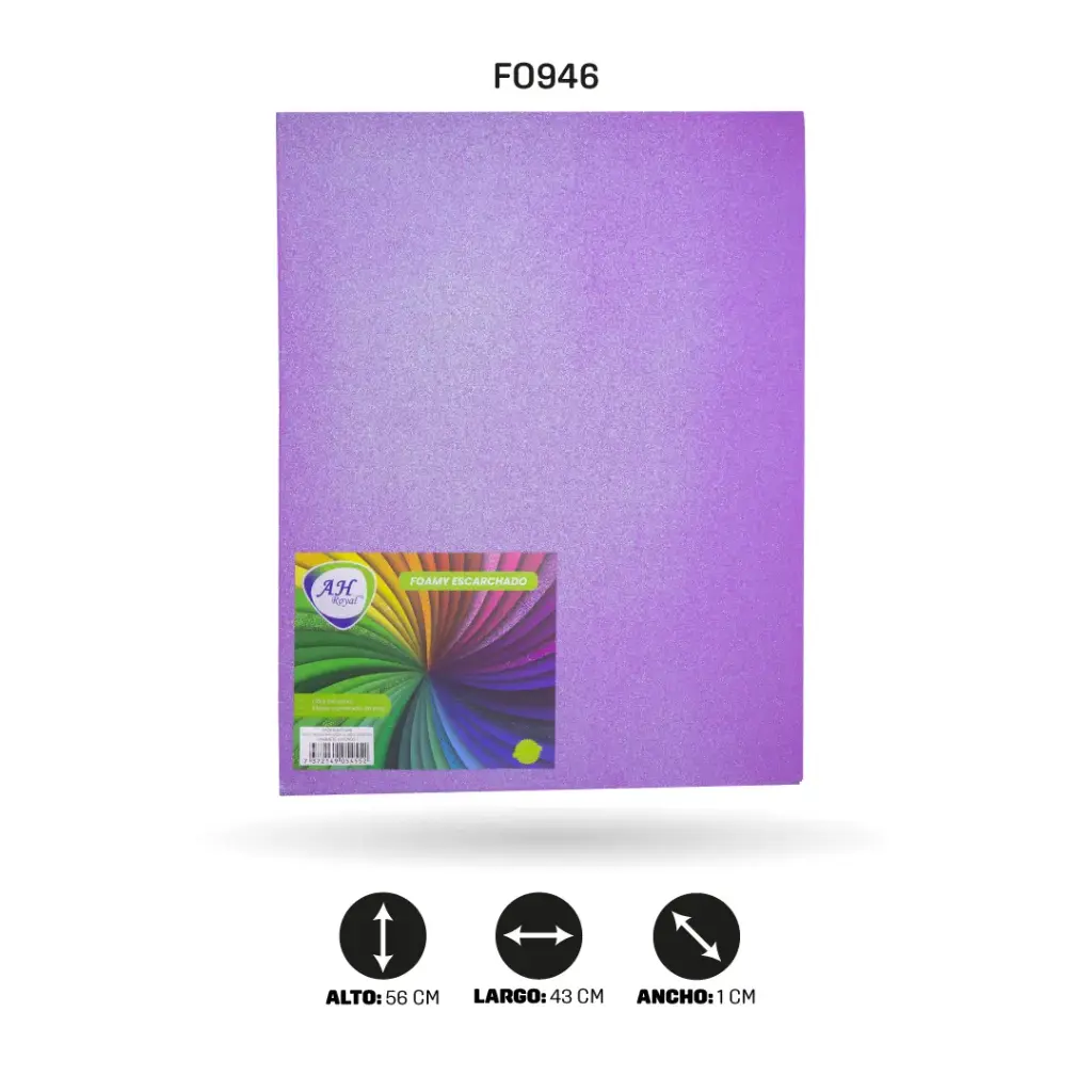 FOAMY 4 CARTAS AH ROYAL ESCARCHADO COLOR LILA CRISTAL  X 10 UNDS [AH29101915]